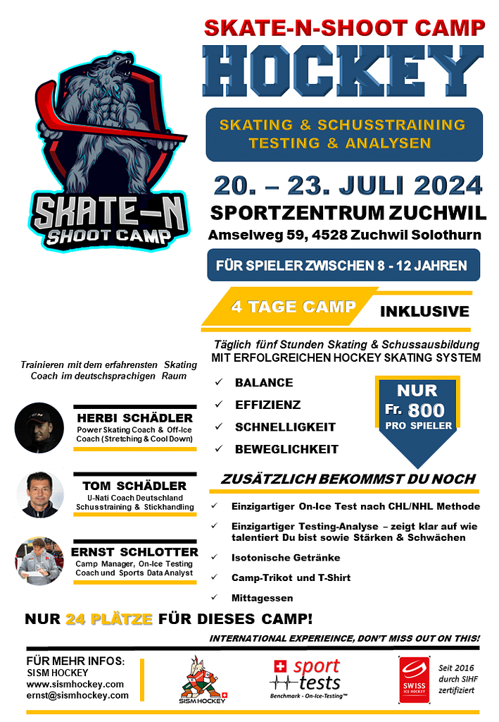ZUCHWIL Tagesprogramme 20. 23.7.2024 SISM Hockey,eishockey,marsblade,sismhockey